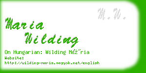 maria wilding business card